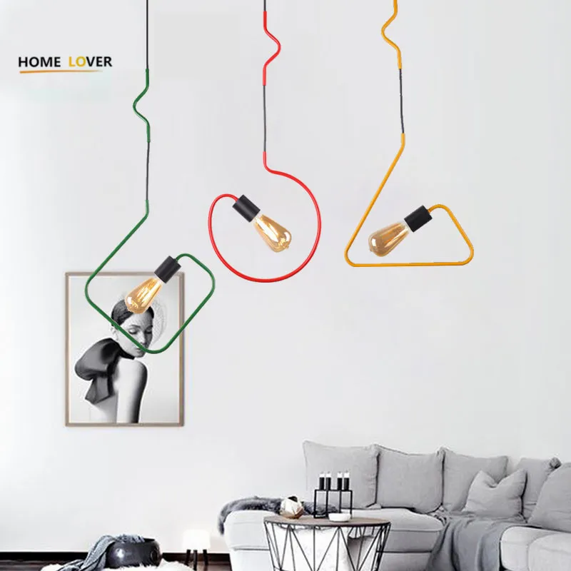 

Home Lover Modern Pendant Lights Red/Green/Yellow Color Pendant Lamps for Bar/Restaurant luminaire led Ceiling lamp Fixtures