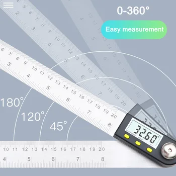 

2 In 1 360 Degree Digital Angle Finder Meter Ruler Gauge Protractor for Woodworking Construction CLH@8