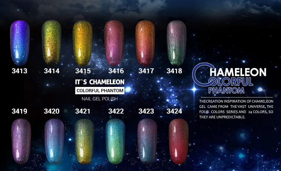 Лазурный красота Хамелеон Phantom светодиодный Гель-лак для ногтей Дизайн ногтей Изменение Цвета Гель-лак Galaxy Гибридный лак нужен черный гель Наборы