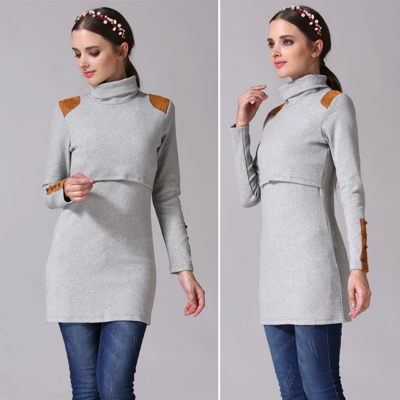 Turtleneck Maternity Clothes Nursing Breastfeeding Dresses Pregnancy Clothes For Pregnant Women Maternity Dresses