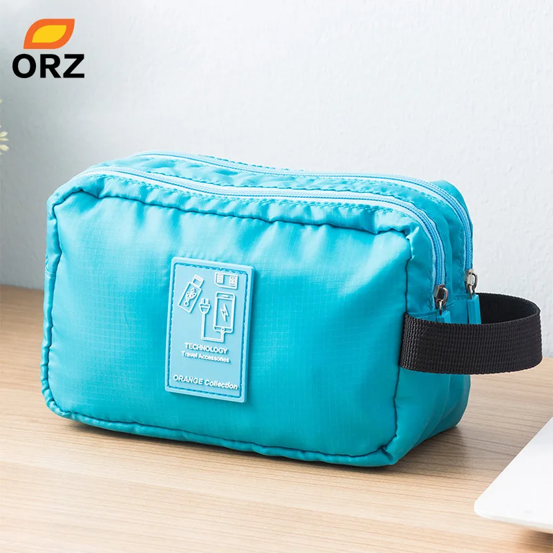 

ORZ Travel Usb Charger Cable Organizer Storage Bag Waterproof Double Layer Storage Bag for Charging Cords Coeds Power Bank Pouch