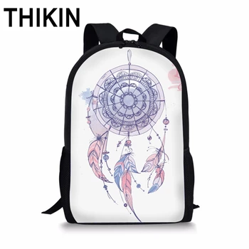 

THIKIN Bohemian Dreamcatcher Schoolbags for Children Colorful Teen Gilrs Backpack Student School Book Bags Kids Bookbags Mochila