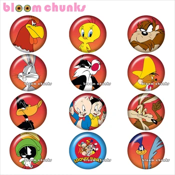 

rabbit duck cat pig cartoon Round photo glass cabochon demo flat back Making findings 12mm/18mm/20mm/25mm TL1226