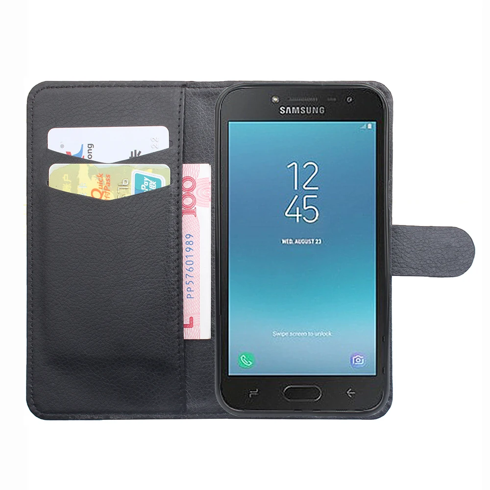 Роскошный чехол портмоне для Samsung Galaxy J2 Pro 2018 кожаный мобильного телефона J200F J1