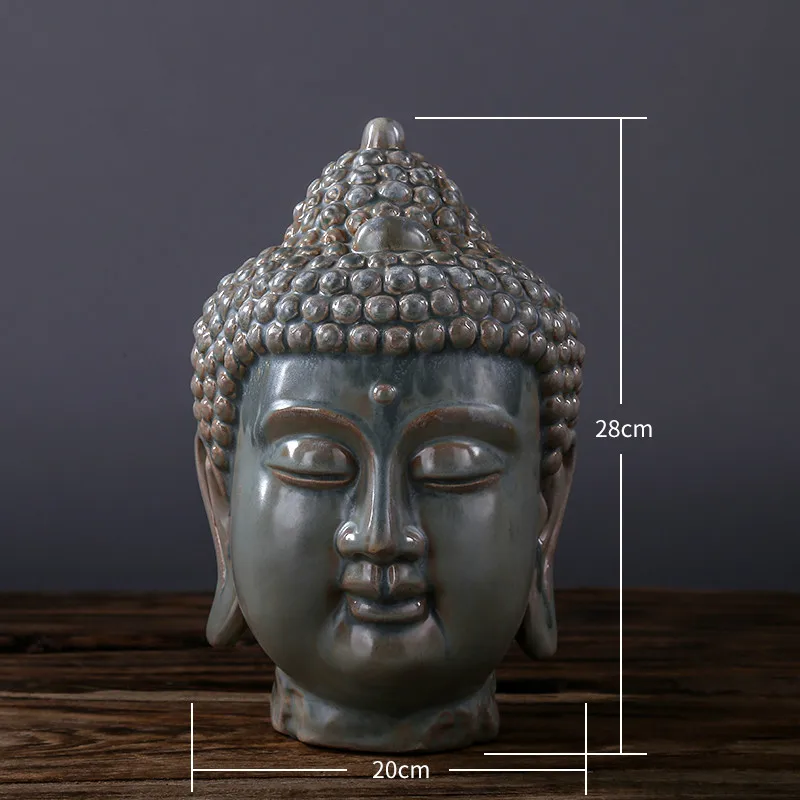 Статуя головы Будды Буддийские принадлежности Керамические изделия для гостиной крыльцо большой день статуя Будды тайский стиль украшение с изображением Будды