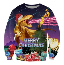 2016 neue männer frauen dinosaurier Santasaurus Rex Weihnachts drucken 3D sweatshirt hoodies high street hip hop freien plus größe S-XXL