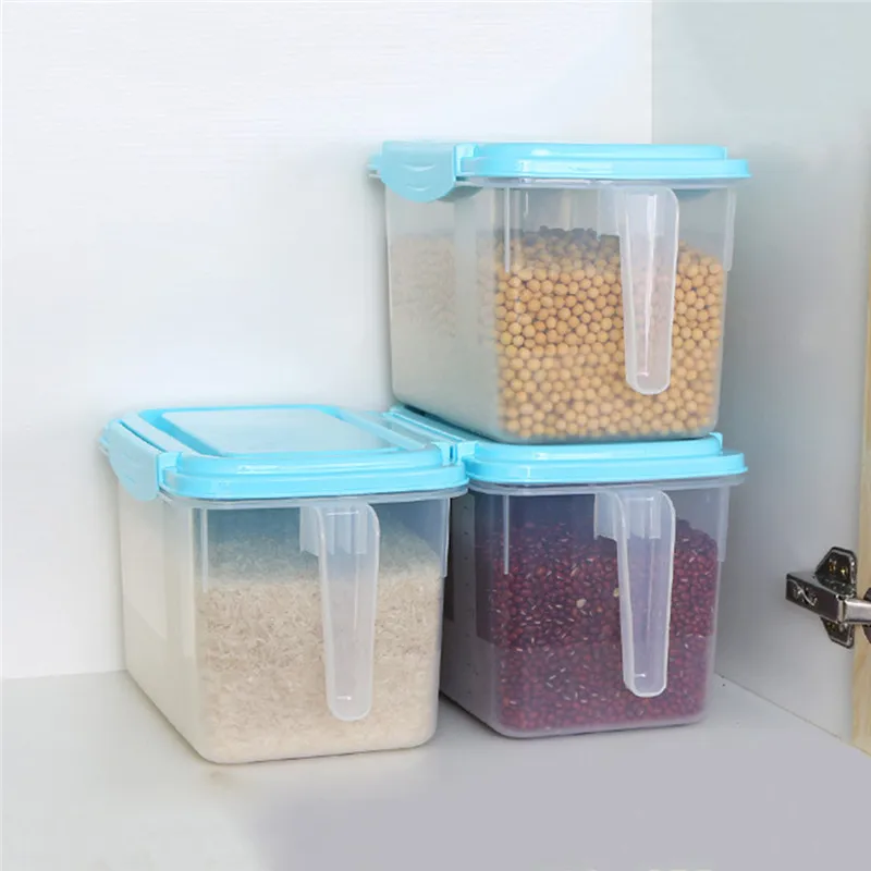 

HOT 1 PCS Transparent Kitchen Food Container Storage Box Food Crisper Refrigerator Storage Box Organizer With Handle