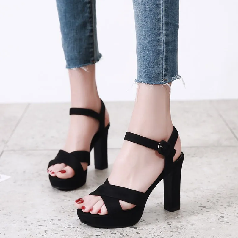 Mot Talons Femmes Ouvert Nouveau Sexy Noir D'été Chaussures À Beige lFcKJ1