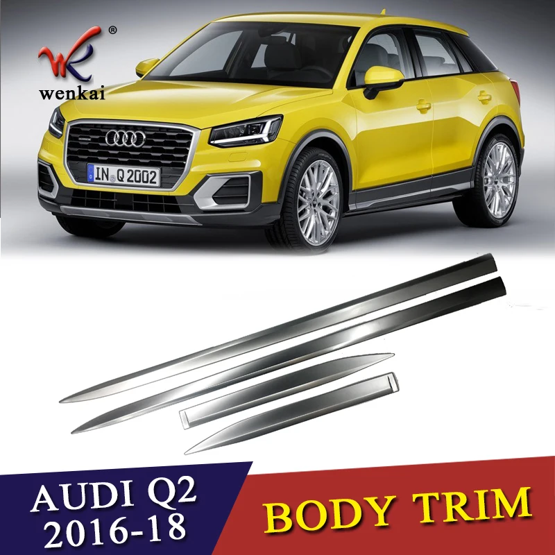 Автомобильный Стайлинг серебристый ABS 4 шт. блёстки для Audi Q2 2017 2018 хромированная