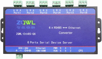 

6 way RS485 serial server / industrial /Modbus TCP to RTU/ network to serial port to network