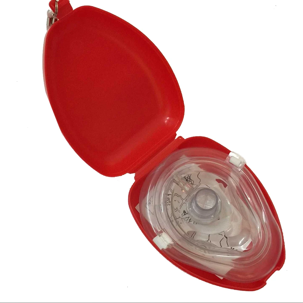 

CPR Face Protect Mask With One-way Valve For First Aid Training Teaching Kit New Breathing Mask Health Tool