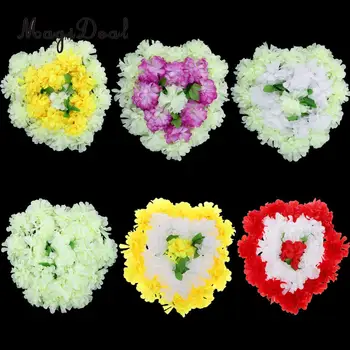 

Artificial Silk Chrysanthemum Funeral Memorial Grave Tribute Heart Wreath Aisle Main Road Pillar Flower Arrangement