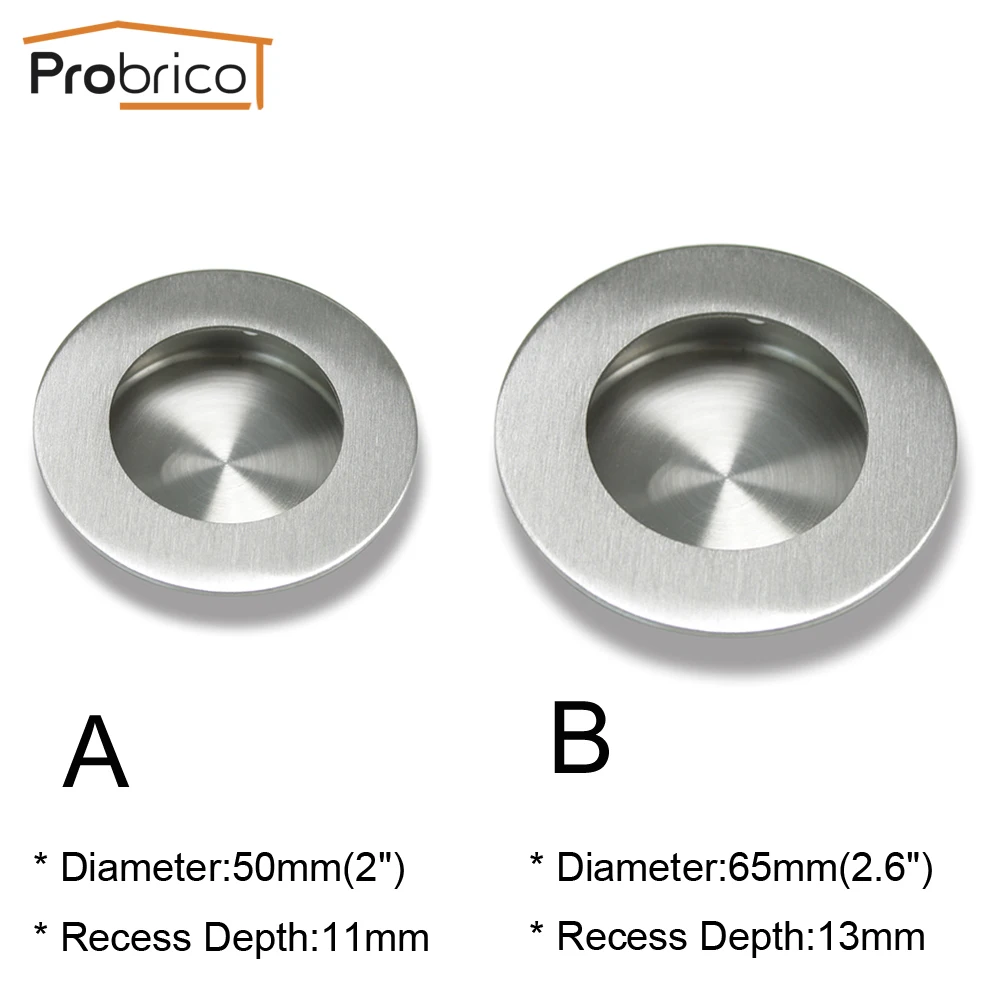 Probrico Stainless Steel Recessed Kitchen Cabinet Door Handle