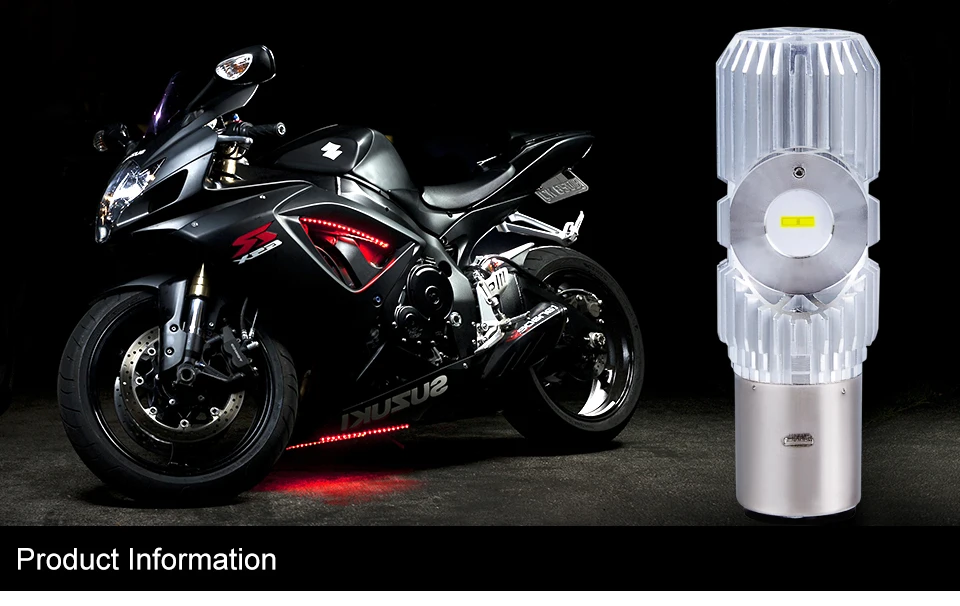 Foxcncar Ba20d H6 moto LED motorcycle Headlight bulb Fanless No noise 20W 1500LM 12V 9-32V 24V HiLo Lamp DRL Lights Moped ATV  (1)