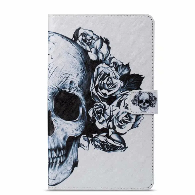 Модный чехол с изображением цветка Совы черепа для Samsung Galaxy Tab A 8,0 Smart tt385 8," Smart Cover Funda Tablet Shell - Цвет: 02