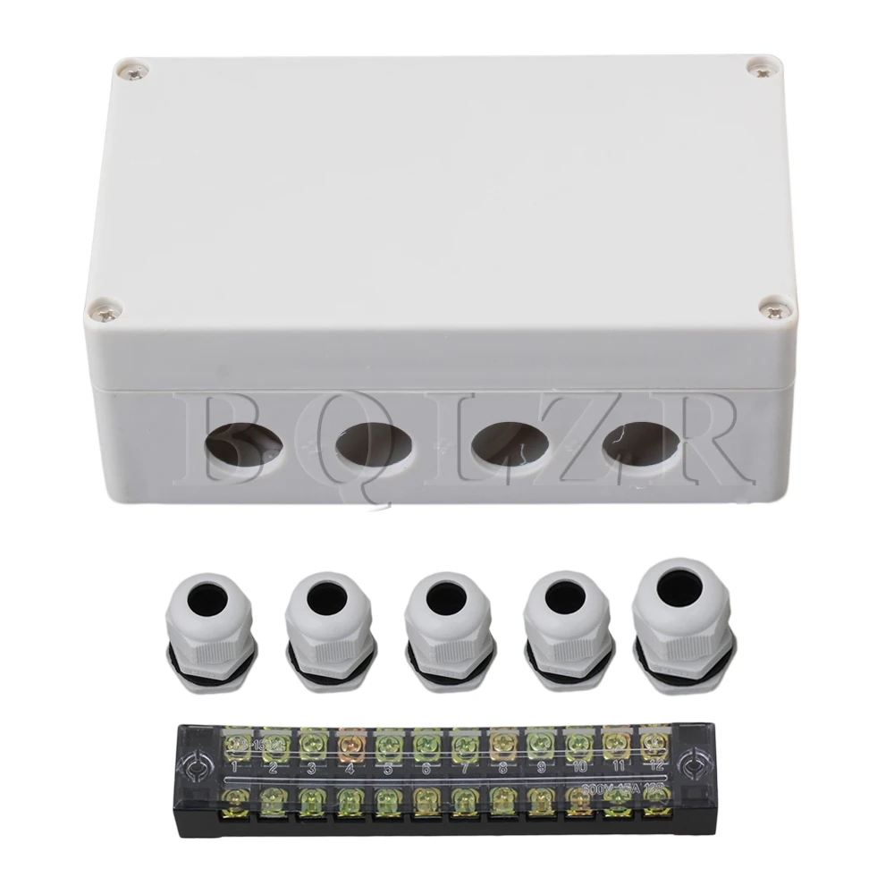 

BQLZR Grey White 12 Bit Waterproof Connector Electric Junction Box 1 to 4