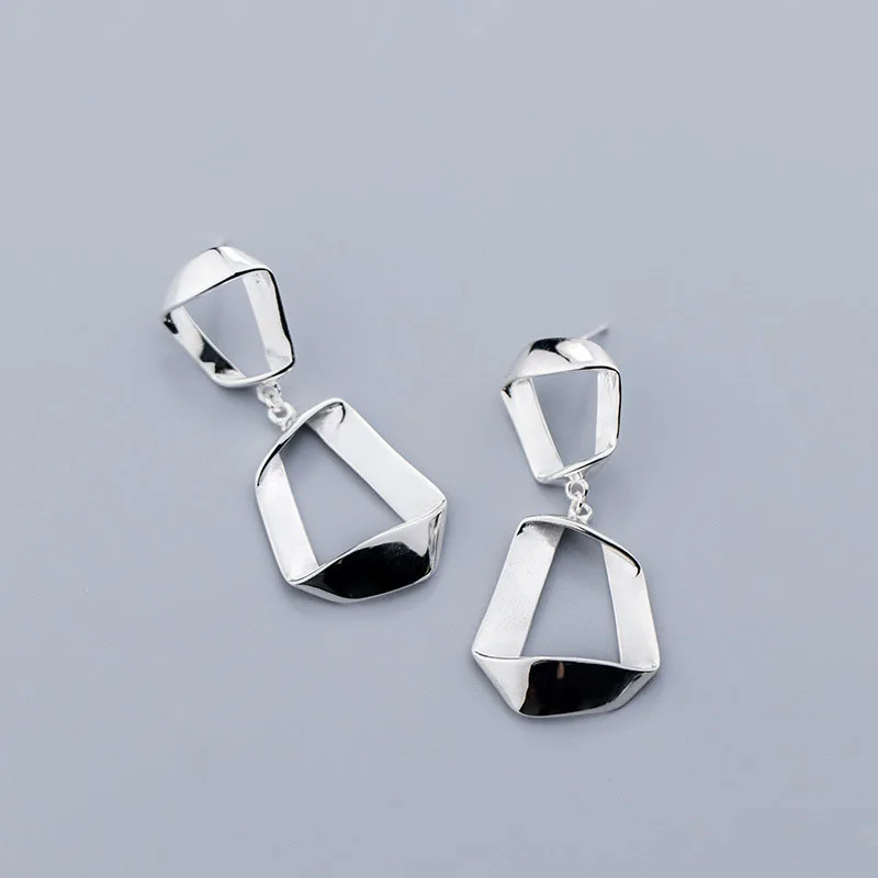 

Fashion n Irregular Geometry 925 Sterling Silver Dangling Earrings