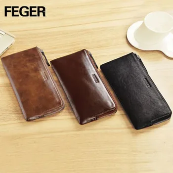 

Genuine Leather Purse Cash Wallet Men Clutch Bag Coin Pocket Card Holder Vintage Male Wallet Multifunctional Mobile Wallet