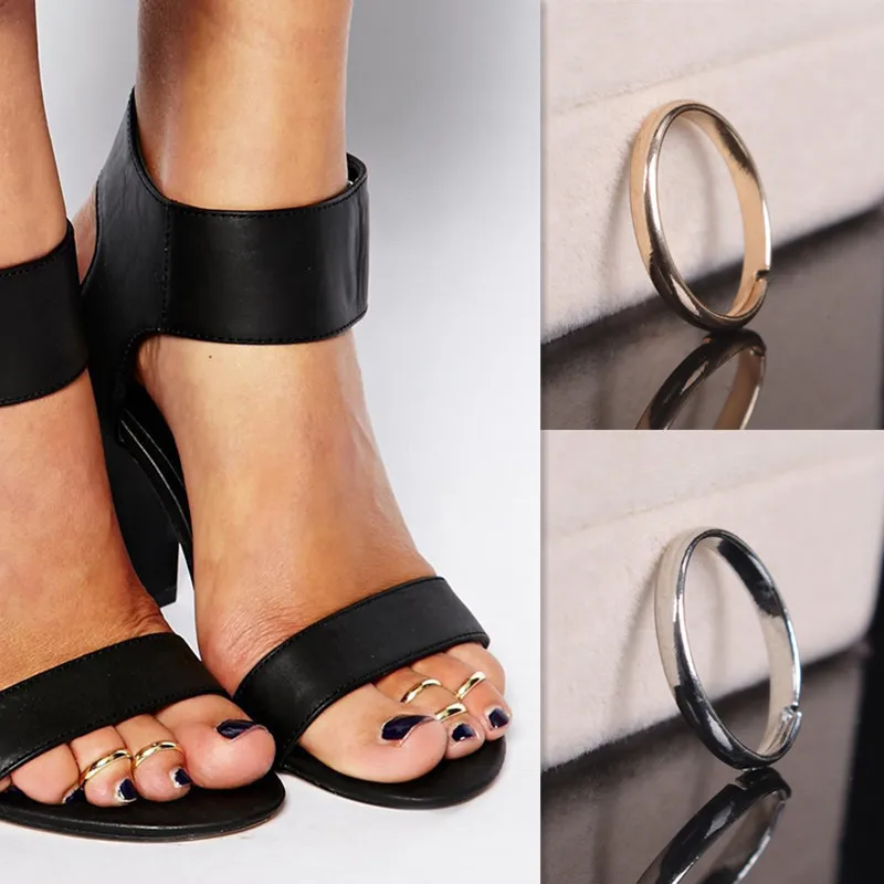 

Silver Gold Toe Ring Foot Jewelry Beach Jewelry Metal Adjustable Open Mouth Hot
