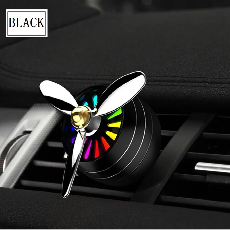 Propeller Air Freshener LED Mini Conditioning Vent Outlet Perfume Clip Fresh Aromatherapy Fragrance Accessories (2)