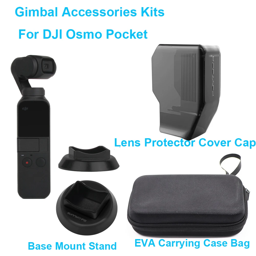 

For DJI Osmo Pocket Gimbal Camera Base Mount Stand Lens Protector Cover Cap EVA Carrying Case Bag Gimbal Accessories Kits