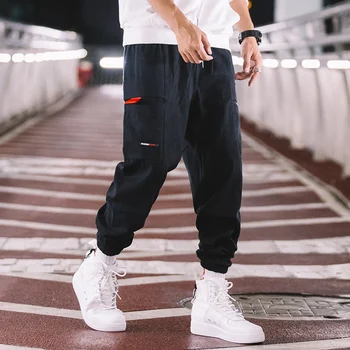 

Male Loose Casual Cargo Pant Harem Hip Hop Sreetwear Trousers Multi Pocket Overalls High Street Fashion Jogger Sweatpants Pant