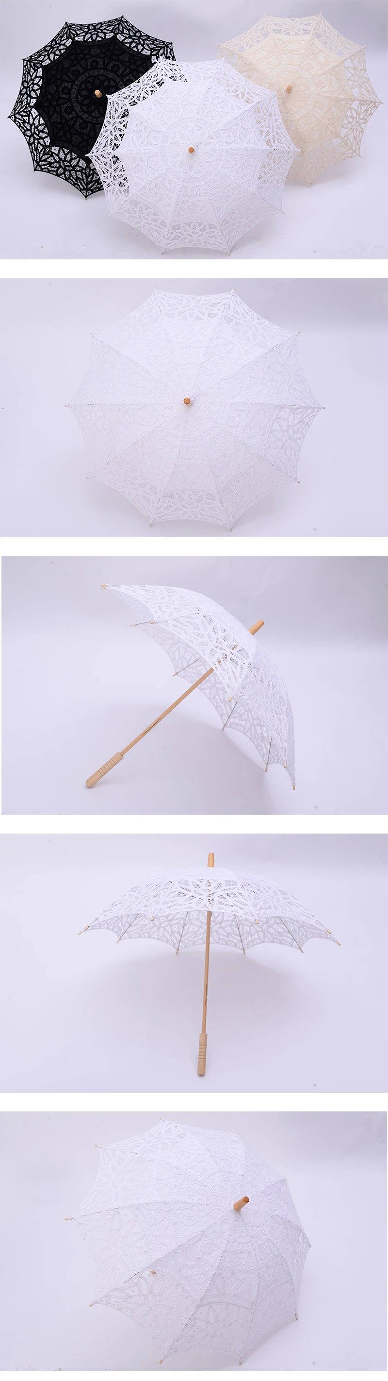 QUNYINGXIU ручной работы, Высококачественный кружевной зонтик с цветами, кружевной зонтик для фотосъемки, танцев, свадебного украшения, зонтик от солнца