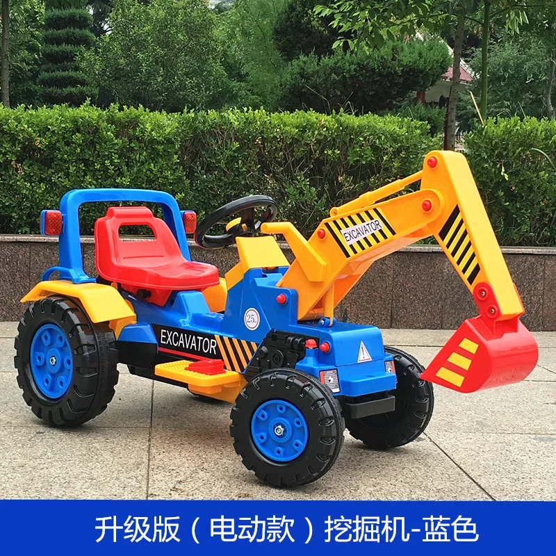 Детский экскаватор едет большой Электрический экскаватор мальчик игрушка крюк машина строительство автомобиля развивает детский интеллект
