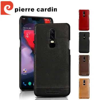 

Pierre Cardin For OnePlus 6 7 Pro Case Fashion Ultra Thin Genuine Leather For One Plus 7 Hard Back Cover Slim Case Free Shipping