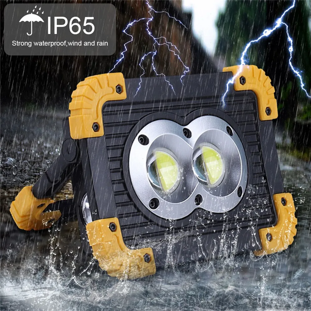  100W Led Portable Spotlight Work Light USB Rechargeable Flashlight 2*18650 Or 3*AA Battery For Hunt