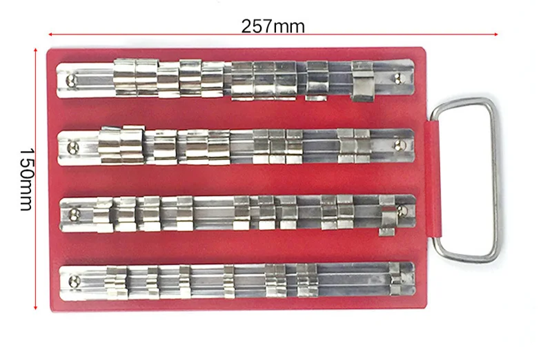 3pcs 1/4+3/8+1/2  Drive Plastic Socket Tray Rail Rack Storage Holder OrganizerBE 