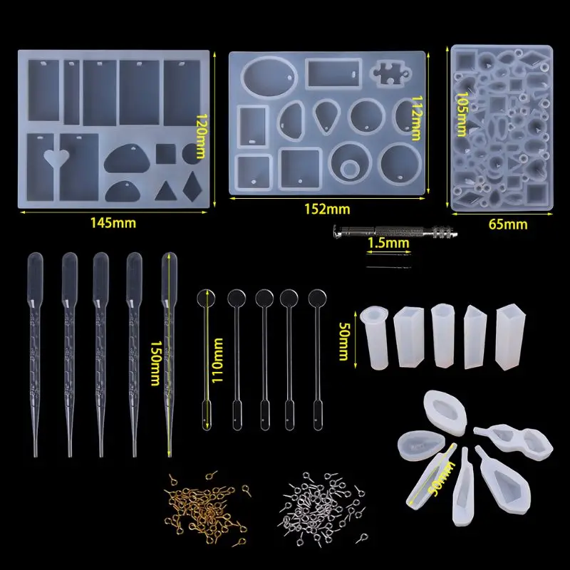 1 комплект смолы силиконовые формы ювелирные изделия эпоксидная форма набор инструментов для DIY мастерство браслет серьги декоративная