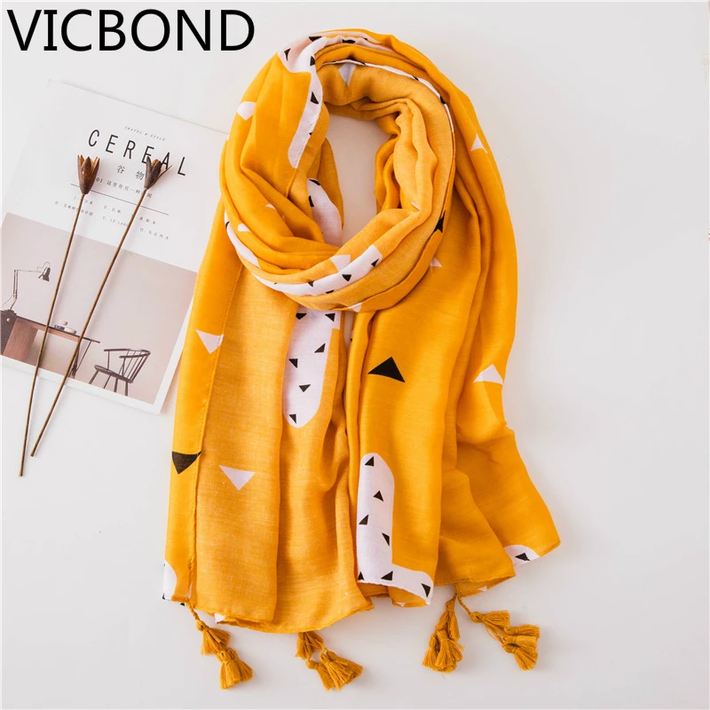 2018 new style Korean scarves women cotton linen hand scarves ginger