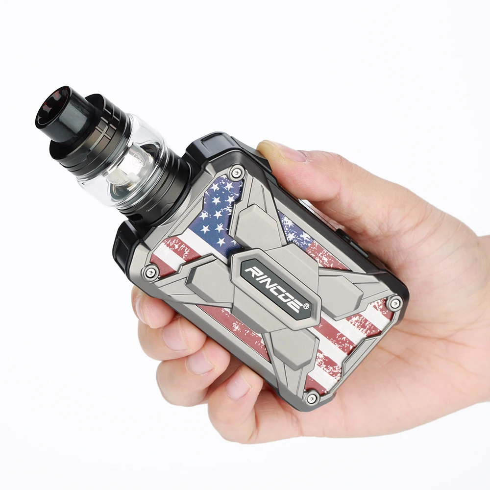 

Rincoe Mechman 228W TC Kit 4.5ml Capacity E-cig Kit with 0.25ohm/0.2ohm Mesh Coils Easy Top Refill TC Vape Kit vs Drag 2/Luxe