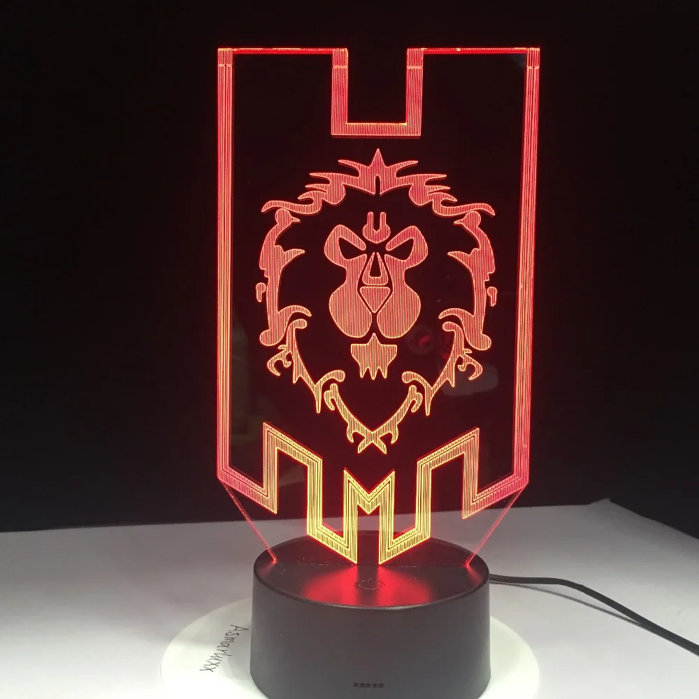 3d светодиодная лампа World of Warcraft вывески для родов альянса дистанционное
