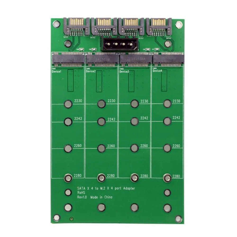 M.2 SATA адаптер M.2 SATA M2 адаптер 4x M2 NGFF B или B/M ключ SSD 4x SATA3.0 7Pin конвертер жесткого диска Поддержка 30/42/60/80 мм