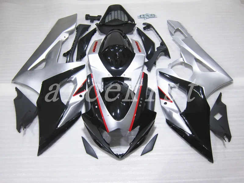

New Injection Free customize fairings set for SUZUKI K5 K6 GSXR1000 2005 2006 ABS fairing kit GSXR 1000 05 06 red black silver