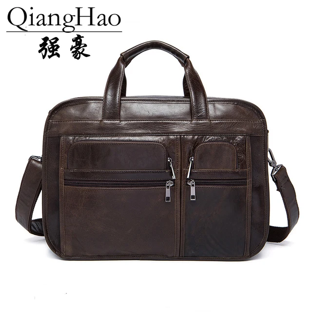 14 Inch 100 Men Genuine Leather Briefcase Vintage Laptop Briefcases 14 Inch 100 Men Genuine Leather Briefcase Vintage Laptop Briefcases Black Split Computer Bag