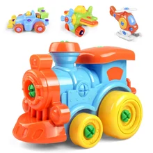 FAI DA TE Smontaggio con Cacciavite Assemblato Giocattoli Per Bambini Treno Auto Giocattolo Aereo Auto Blocchi di Costruzione del Modello Strumento Giocattolo Educativo(China)