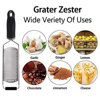 

Vegetables Manual Fine Mesh Cheese Grater Stainless Steel Long Handle Chocolate Grater Handheld Slicer Kitchen Lemon Peel Grater