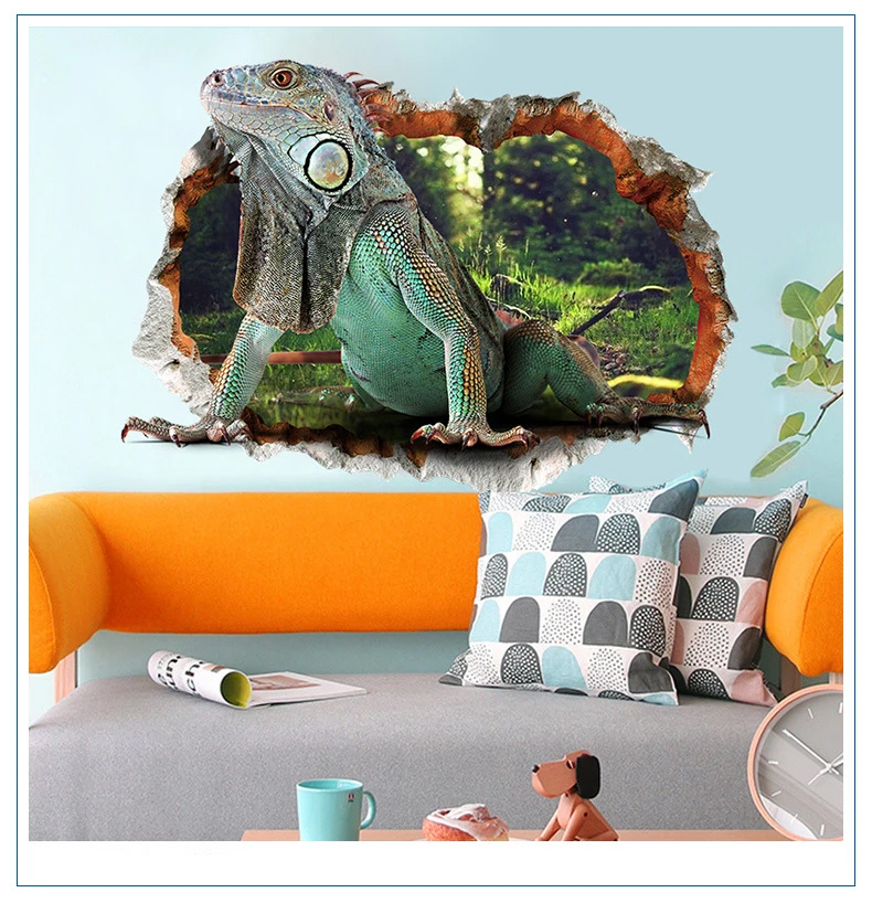 

Stereoscopic effect wall sticker, Lizard, Environmental friendly PVC material, Item No. XH-lizard
