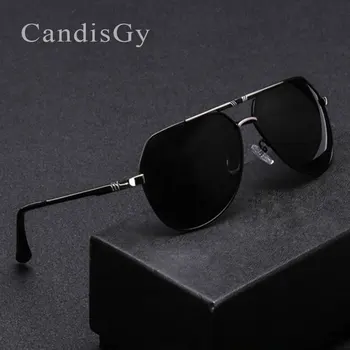 

Candisgy Polarized Sunglasses Brand Design Classic Men Pilot Mirror Sun glasses Fashion UV400 Mirror Hipster Male YN28 with box