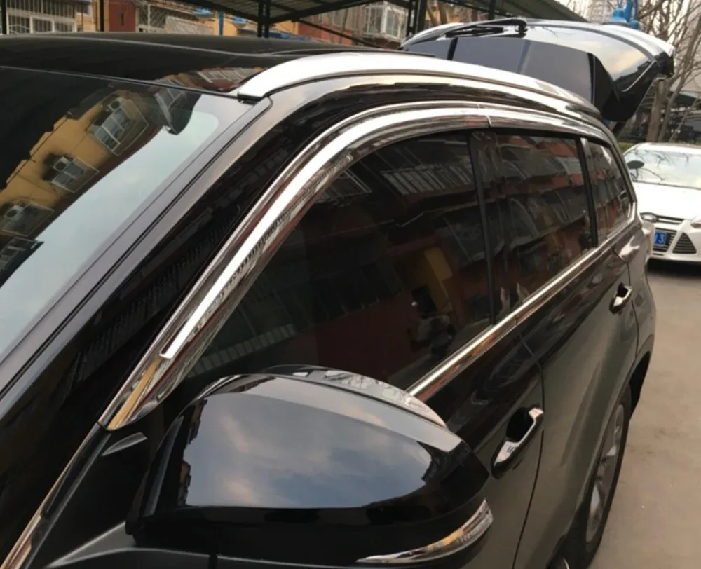 

ABS Chrome plastic Window Visor Vent Shades Sun Rain Guard car accessories for Toyota RAV4 RAV-4 2013-2016-2018 2019 car styling