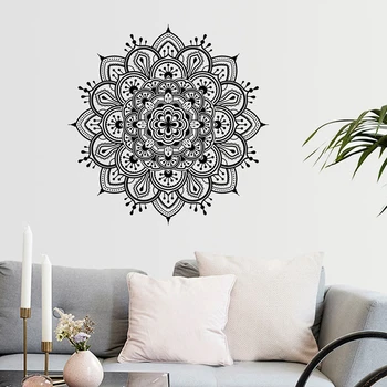 

Buddhism India Mandala Wall Stickers For Living Room Namaste India Removable Creative Waterproof Wallpaper Mural Home Decoration