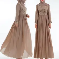 Мусульманское модное свадебное вечернее кружевное шифоновое платье с блестками для женщин