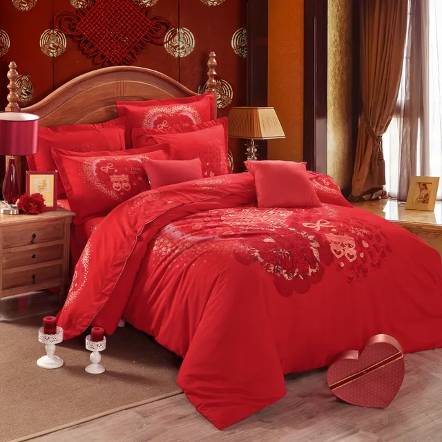 Twin full queen size 100cotton Bohemian Boho Style beautiful red