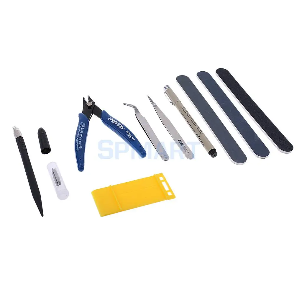 7Pcs Model Making Tools Kit for Car Model Building Making Tweezers Cut Pliers Polished Professional Tool for Gundam Model