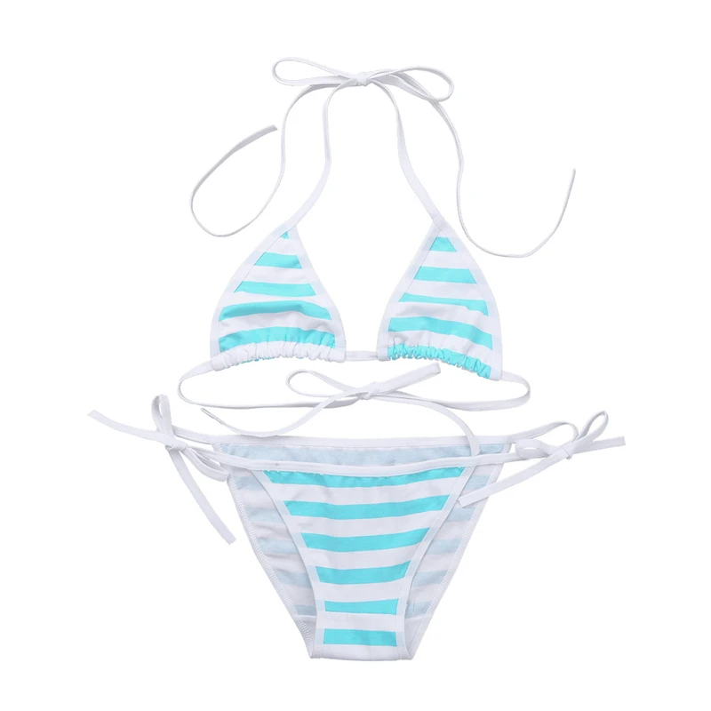 Cute Kawaii Japanese Anime Style Stripe Lingerie Bra Set String Tie Cosplay Lolita Underwear Bikini Bra and Panty Set Panties matching bra and panties