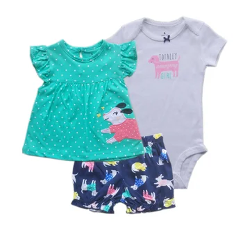 

3pcs/set Top Quality Unisex Baby Clothes Kids Rompers Short Sleeve Cottom O-Neck Newborn Boys Girls Roupas De Bebe Baby Clothes