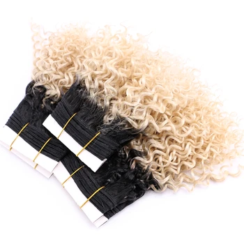 

8-20 inch 100 gram/pcs Afro kinky curly hair extensions synthetic hair bundles Two-tone ombre hair weaving for women